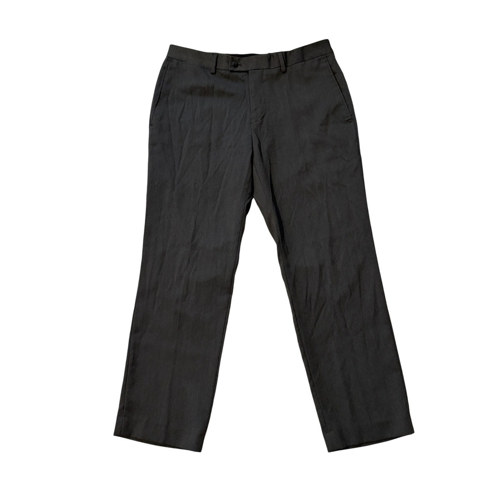 Louis Raphael Rosso Mens 34x29 Straight Fit Dress Pants Charcoal Gray Formal‎